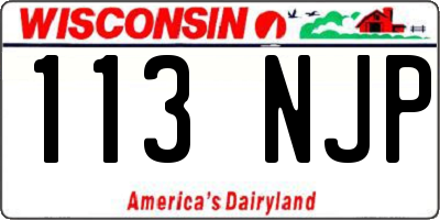 WI license plate 113NJP