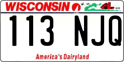 WI license plate 113NJQ