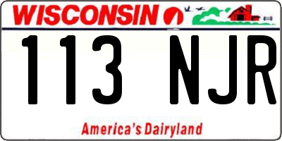 WI license plate 113NJR