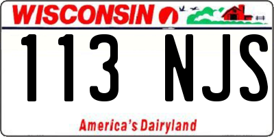 WI license plate 113NJS