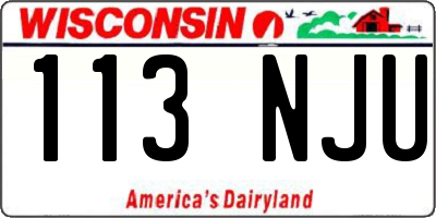 WI license plate 113NJU