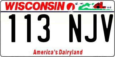 WI license plate 113NJV