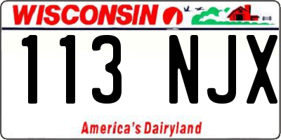 WI license plate 113NJX