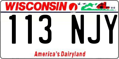 WI license plate 113NJY