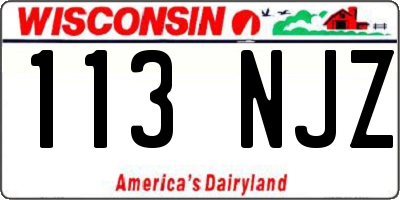 WI license plate 113NJZ