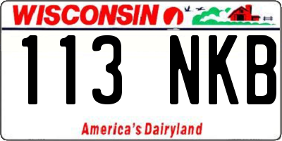 WI license plate 113NKB