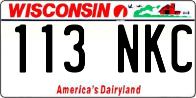 WI license plate 113NKC
