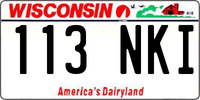 WI license plate 113NKI