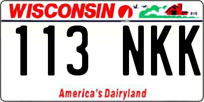 WI license plate 113NKK