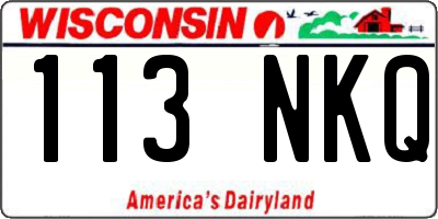 WI license plate 113NKQ