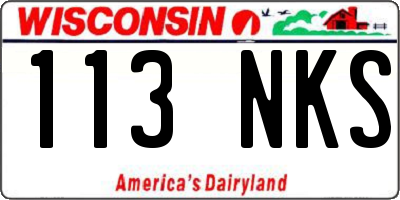 WI license plate 113NKS