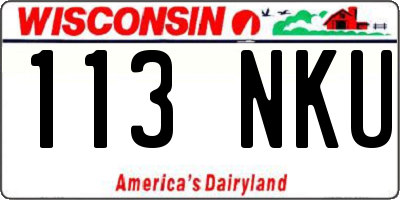 WI license plate 113NKU
