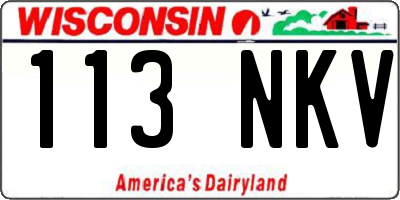 WI license plate 113NKV