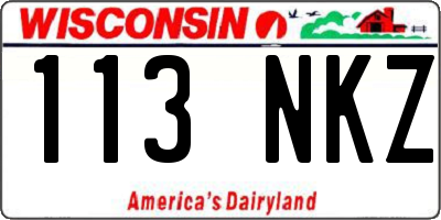 WI license plate 113NKZ