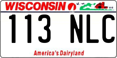 WI license plate 113NLC
