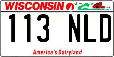 WI license plate 113NLD