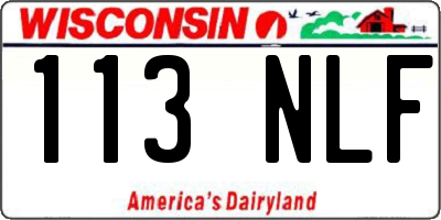 WI license plate 113NLF