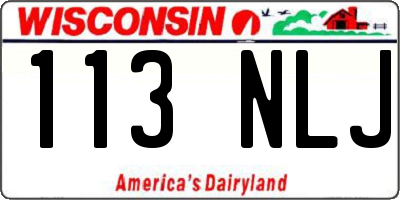 WI license plate 113NLJ