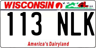 WI license plate 113NLK