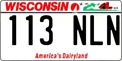WI license plate 113NLN