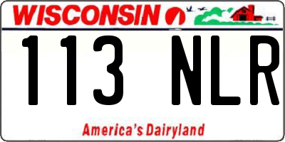 WI license plate 113NLR