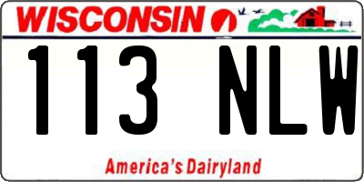 WI license plate 113NLW