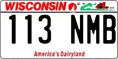 WI license plate 113NMB