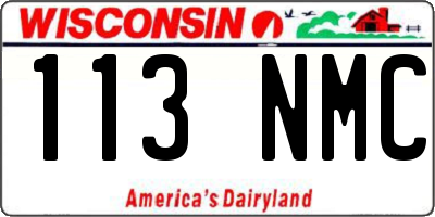 WI license plate 113NMC