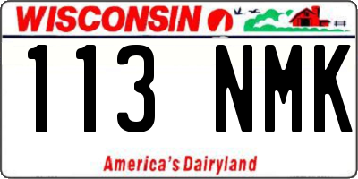 WI license plate 113NMK