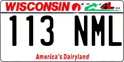 WI license plate 113NML