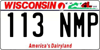WI license plate 113NMP