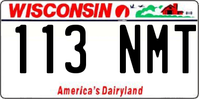 WI license plate 113NMT