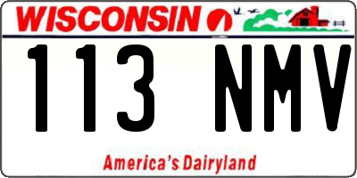 WI license plate 113NMV