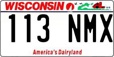 WI license plate 113NMX
