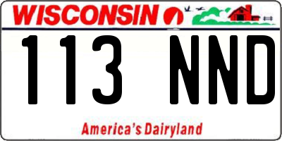 WI license plate 113NND