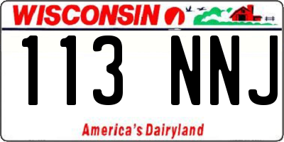 WI license plate 113NNJ
