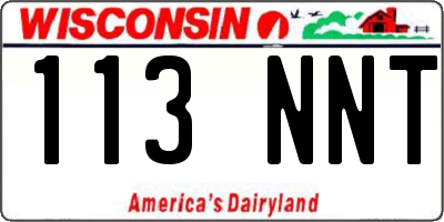 WI license plate 113NNT