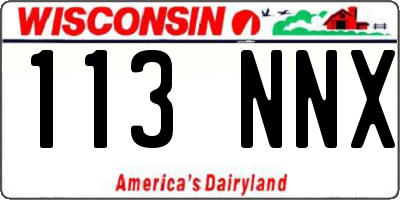 WI license plate 113NNX