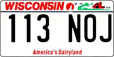 WI license plate 113NOJ