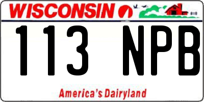 WI license plate 113NPB