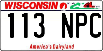 WI license plate 113NPC