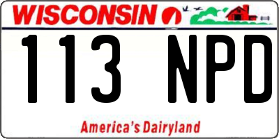 WI license plate 113NPD