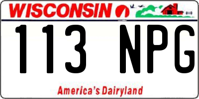 WI license plate 113NPG