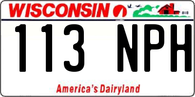 WI license plate 113NPH