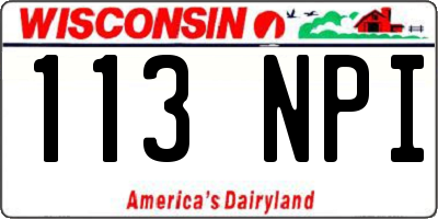 WI license plate 113NPI