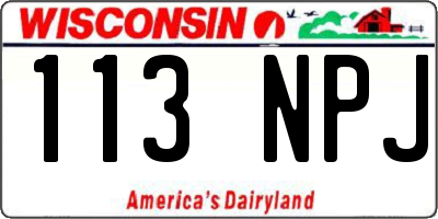 WI license plate 113NPJ