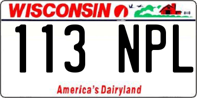 WI license plate 113NPL