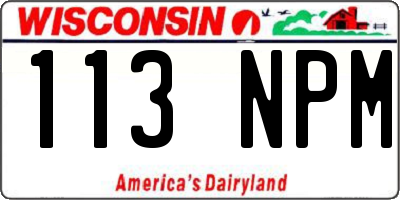 WI license plate 113NPM