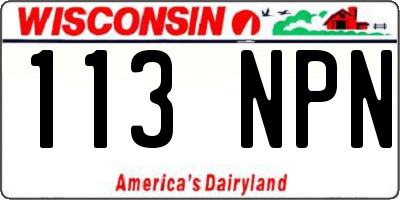 WI license plate 113NPN