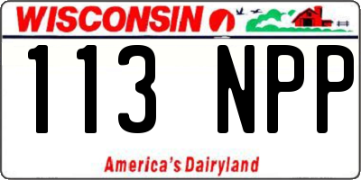 WI license plate 113NPP